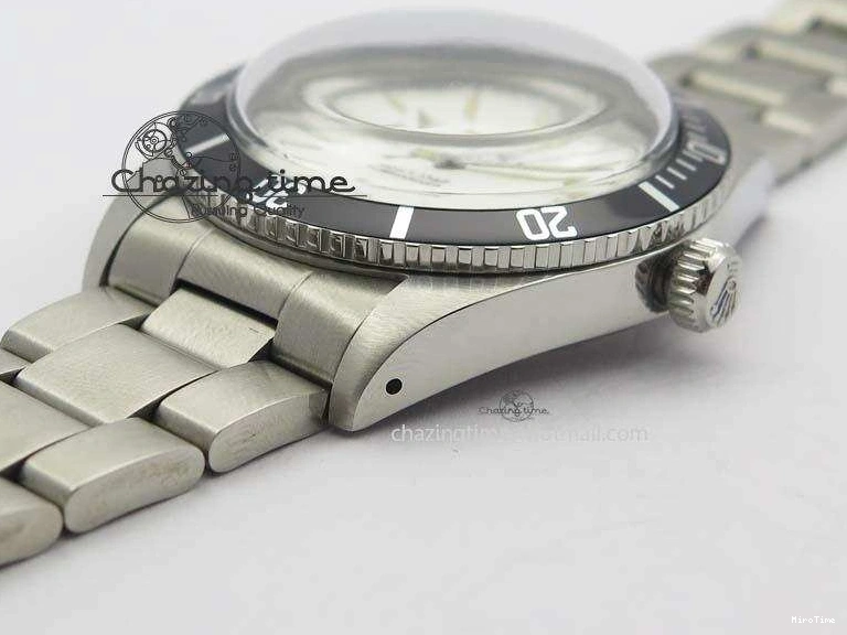 MiroTime 0421 ComfortFit Vintage 1680 Submariner No Date SS White Dial On SS Bracelet A 3855